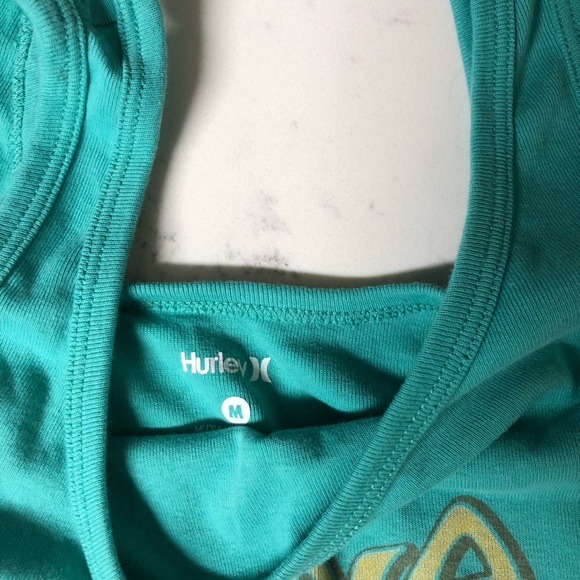 Hurley Turquoise Aloha Graphic Tank Top Size Medium - Picture 3 of 4
